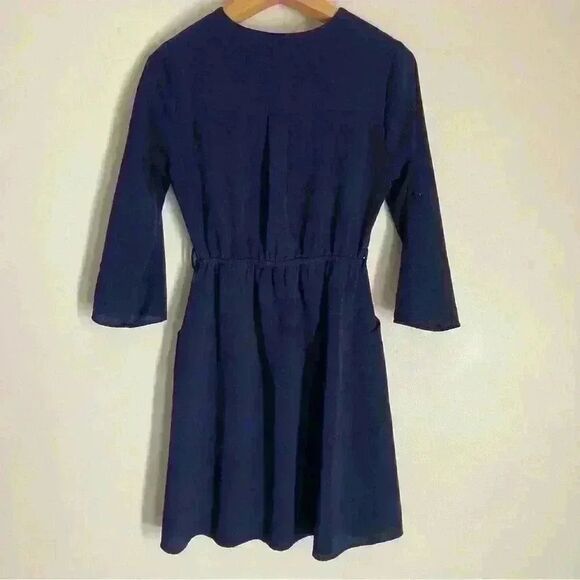 Monteau Women's Small Navy Cinched Waist Dress - Picture 5 of 6